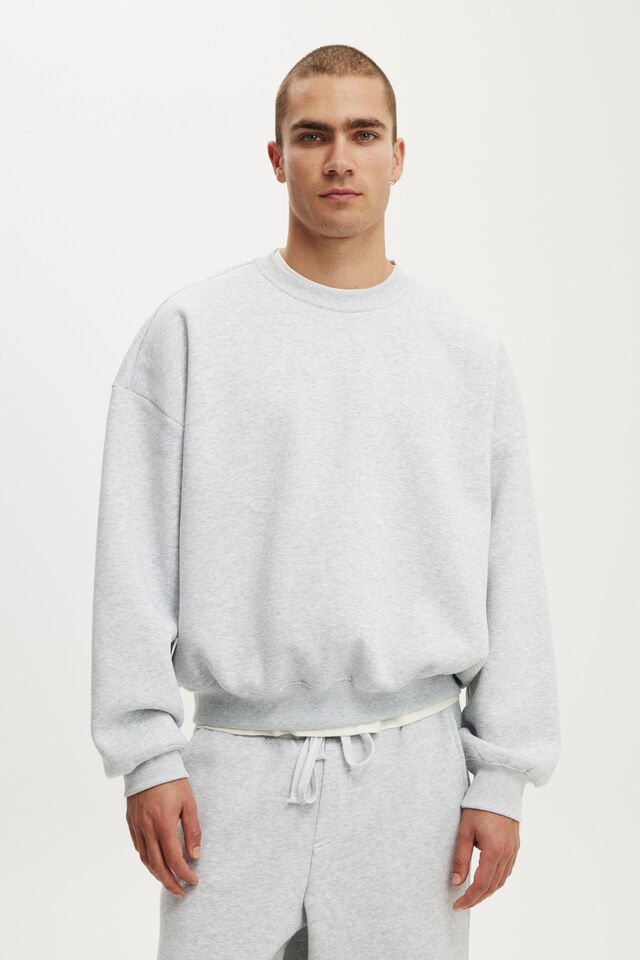 Relaxed Crew Sweater, GREY MARLE
