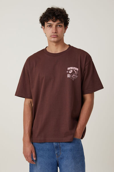Box Fit Graphic T-Shirt, MAHOGANY BROWN / DON T COUNT ON IT