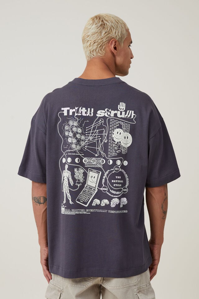 Box Fit Graphic T-Shirt, LATE NIGHT BLUE / TRUTH SERUM