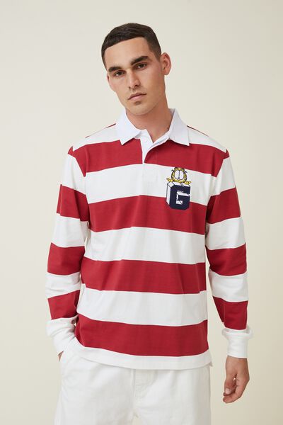 Garfield Rugby Polo, LCN GAR RED STRIPE