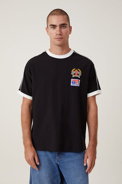 Camiseta - Pit Stop Loose Fit T-Shirt, BLACK / MINI LOGO