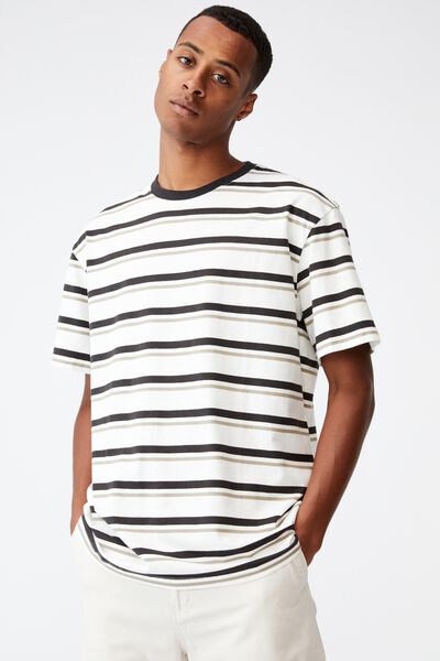 Dylan T-Shirt, BLACK WHITE SIMPLE STRIPE