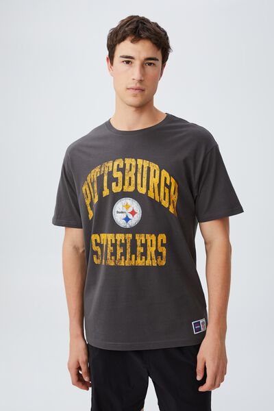 Active Collab Oversized T-Shirt, LCN NFL FADED SLATE/PITTSBURG STEELERS