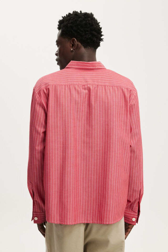 Bedford Long Sleeve Shirt, RED STRIPE