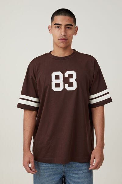 Box Fit College T-Shirt, DARK OAK/83