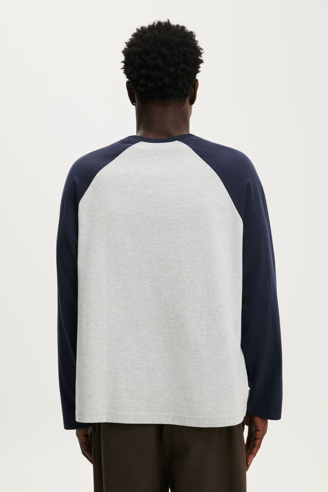 Everyday Fit Long Sleeve T-Shirt, GREY MARLE / TRUE NAVY RAGLAN