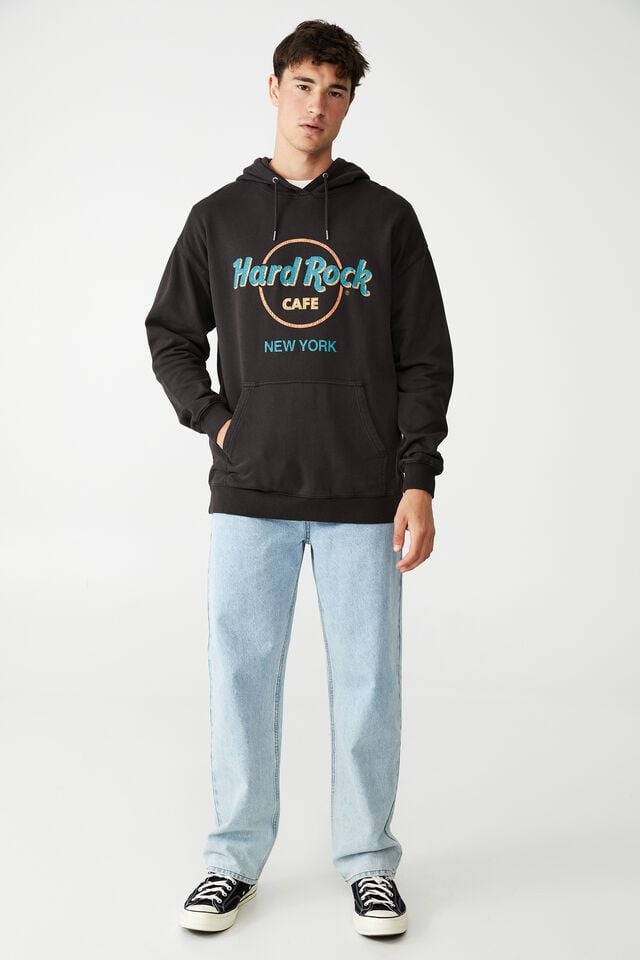 Hard Rock Cafe Fleece Pullover, LCN HRC WASHED BLACK/HARD ROCK CAFE - NEW YOR