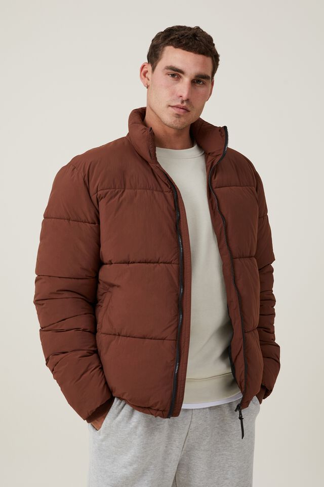 Recycled Puffer Jacket, RICH BROWN