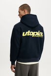 Box Fit Graphic Hoodie, TRUE NAVY / UTOPIA - example image 4