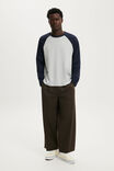 Everyday Fit Long Sleeve T-Shirt, GREY MARLE / TRUE NAVY RAGLAN - example image 2