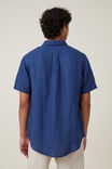 Linen Short Sleeve Shirt, FADED NAVY - alternate image 3