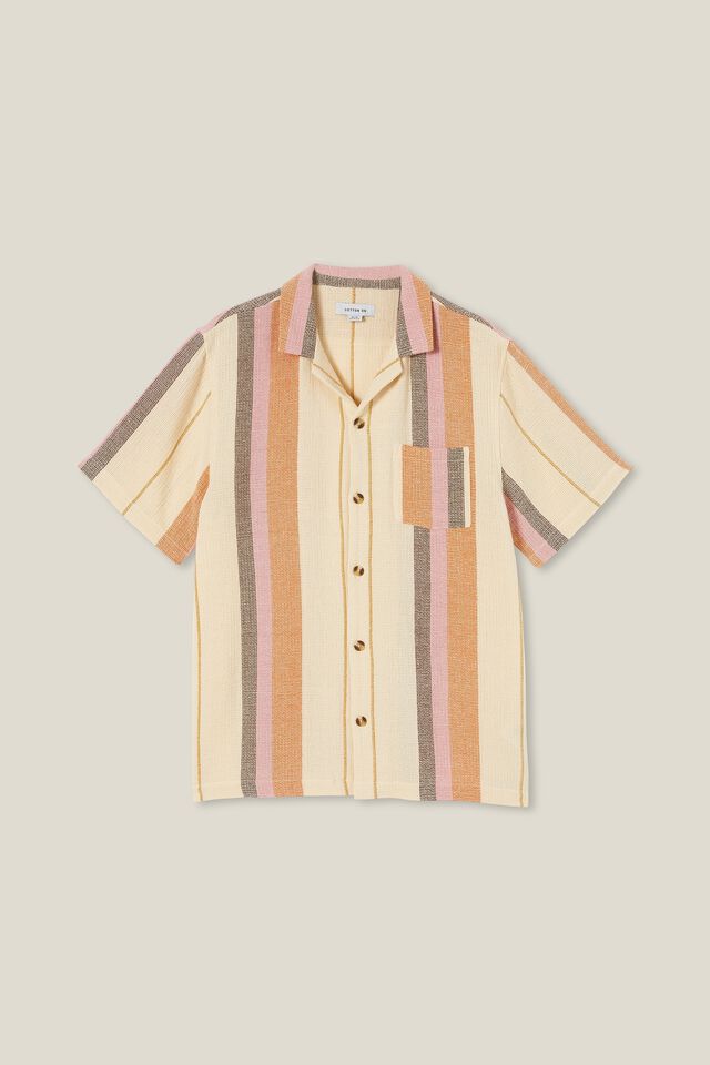 Palma Short Sleeve Shirt, RUST STRIPE