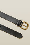Leather Dad Belt, BLACK/BRUSHED GOLD - alternate image 2