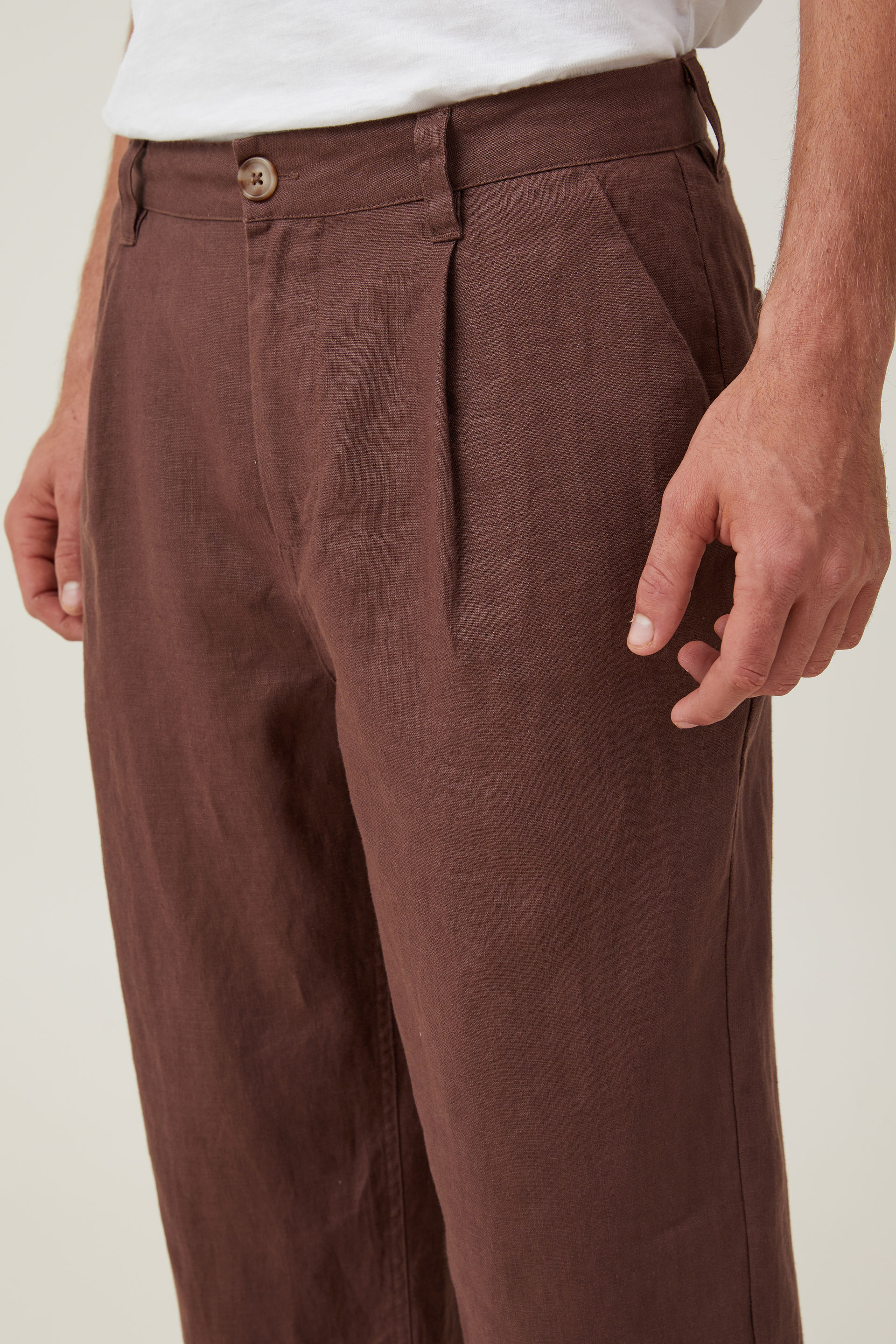 Aurélien | Brown Linen Trousers