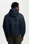 Denim Hooded Bomber Jacket, SHUTTER BLUE - example image 3