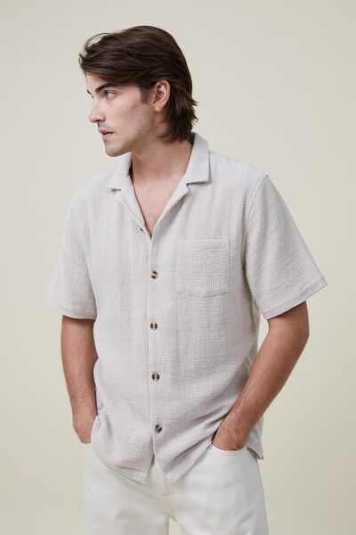 Palma Short Sleeve Shirt, ECRU