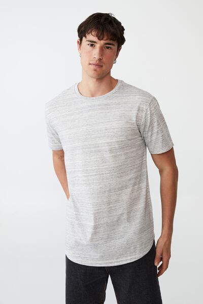 Scooped Hem T-Shirt, GREY SPACE MARLE