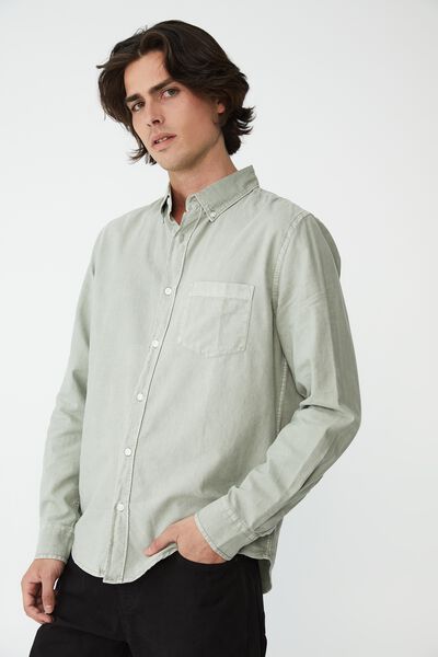 Mayfair Long Sleeve Shirt, VINTAGE STEEL GREEN