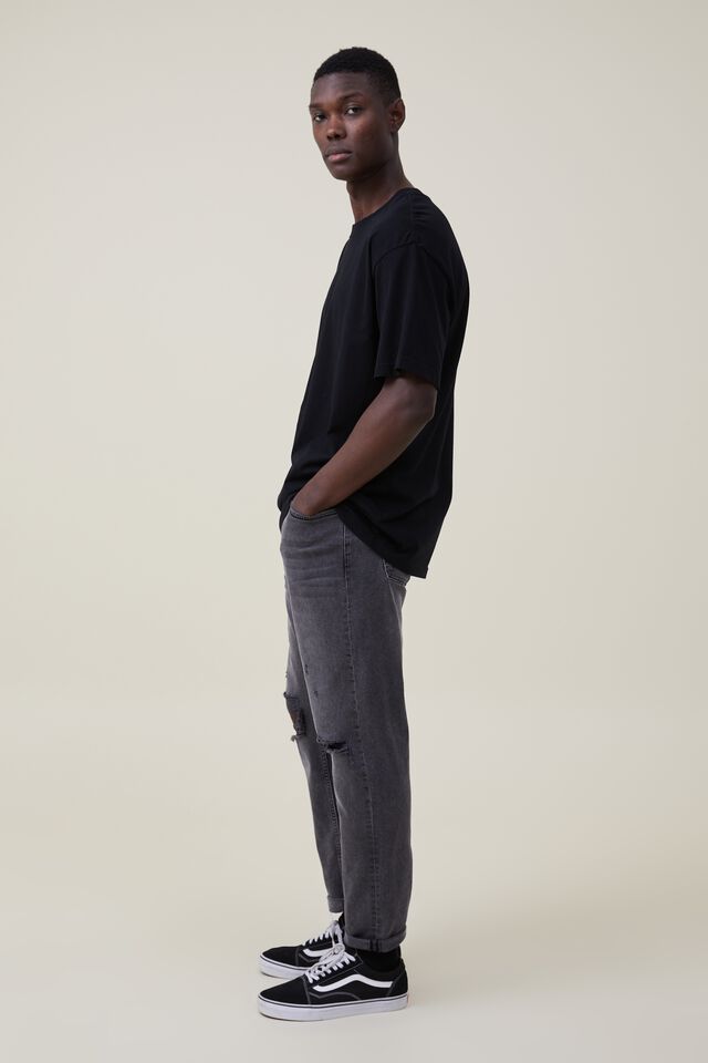 Relaxed Tapered Jean, BLACK ROCK RIP