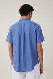 Linen Short Sleeve Shirt, PACIFIC BLUE - alternate image 3
