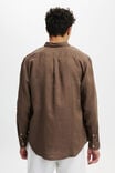 Linen Long Sleeve Shirt, ESPRESSO - alternate image 3