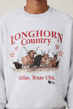 Box Fit Graphic Crew Sweater, GREY MARLE / LONGHORN COUNTRY - alternate image 4