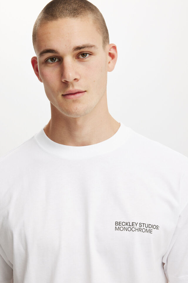 Box Fit Easy T-Shirt, WHITE/BECKLEY MONOCHROME CURATED