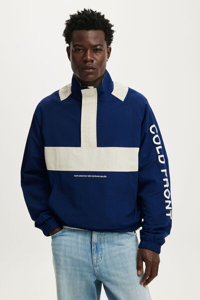 Quarter Zip Spray Jacket, NAVY PANEL