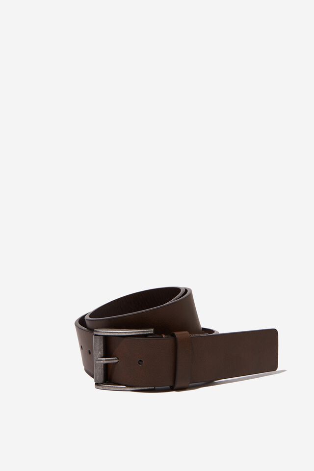 Cinto Square Buckle Pu Belt, BROWN
