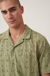Capri Short Sleeve Shirt, SAGE BROIDERIE - alternate image 4