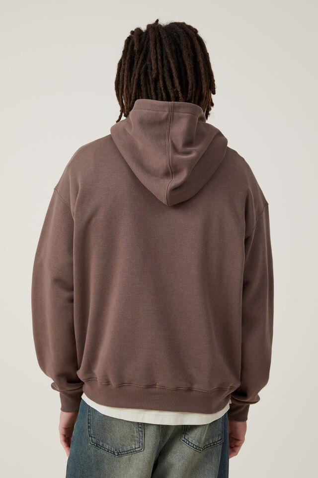 Box Fit Hoodie, WASHED CHOCOLATE