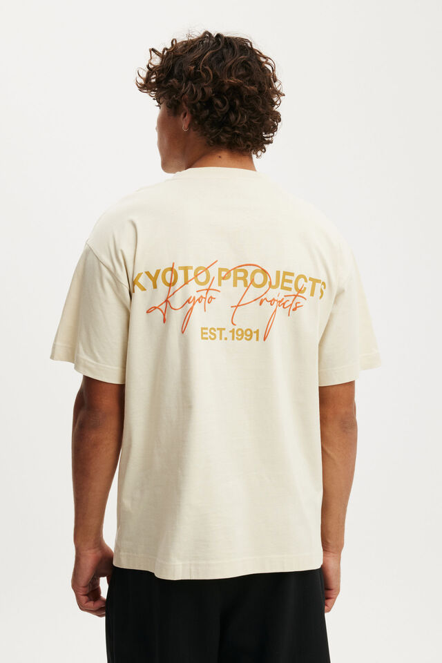 Box Fit Text T-Shirt, ECRU/KYOTO PROJECTS