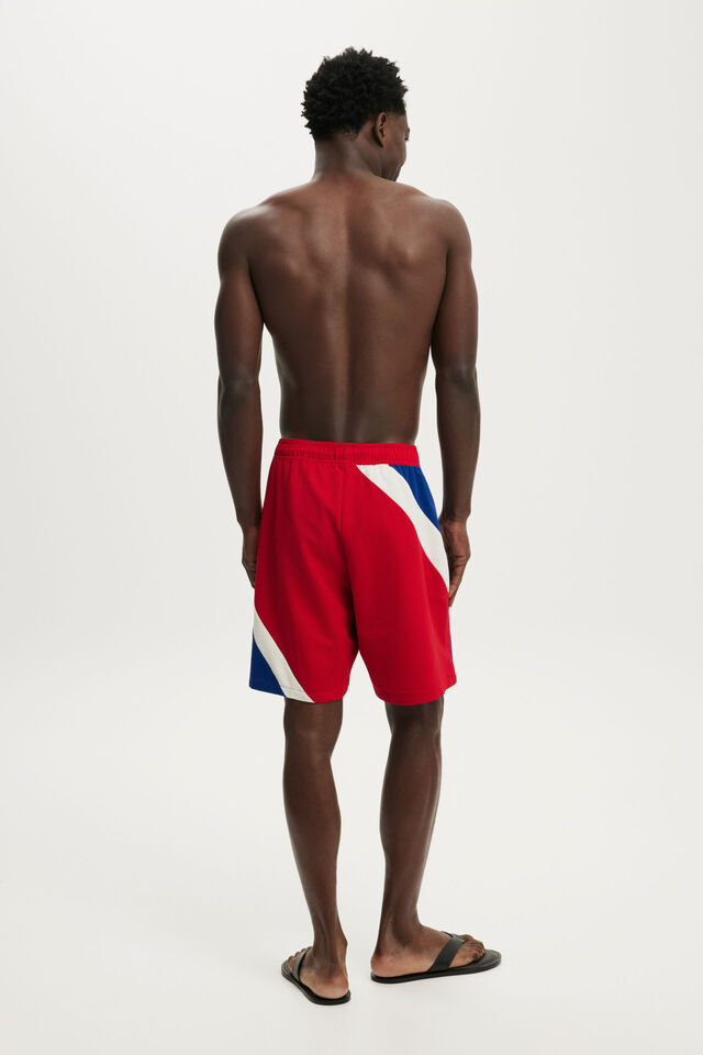 Baggy Swim Short, RED NAUTICAL DIAGONAL STRIPE