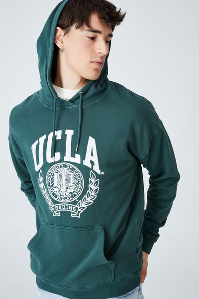 Premium Collab Fleece Pullover, LCN UCLA PINENEEDLE GREEN/UCLA CREST