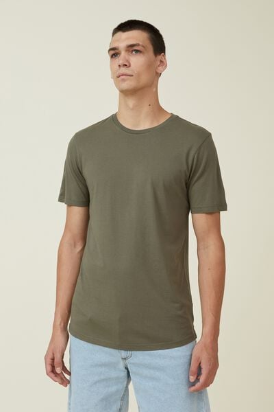 Organic Longline T-Shirt, MILITARY