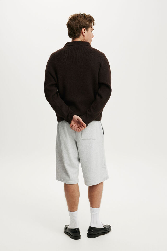 Super Baggy Fleece Short, GREY MARLE