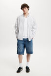 Oversized Long Sleeve Shirt, WHITE STRIPE - alternate image 2