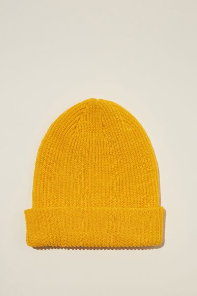 Ribbed Beanie, GOLD