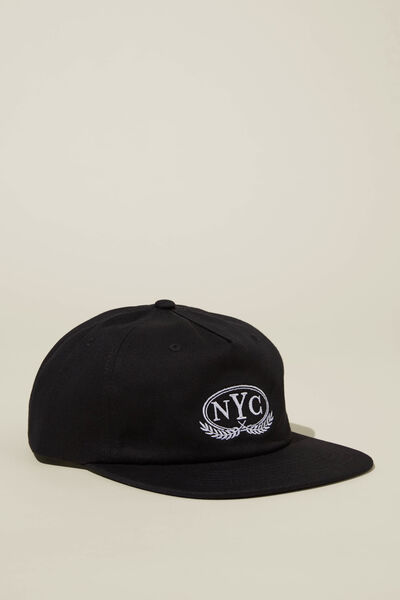 5 Panel Hat, BLACK/NYC WREATH
