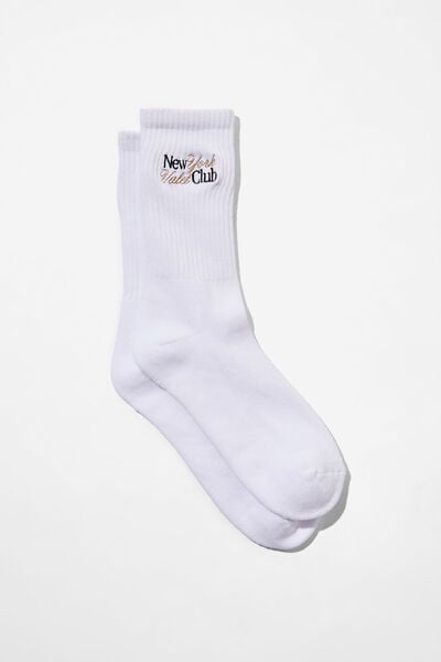 Graphic Sock, WHITE/NEW YORK VALET CLUB