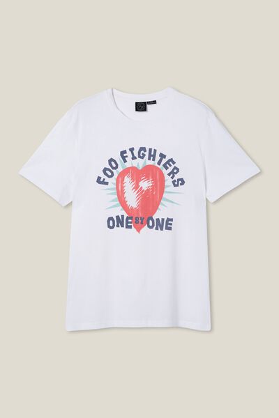 Tbar Collab Music T-Shirt, LCN MT WHITE/FOO FIGHTERS - ONE BY ONE