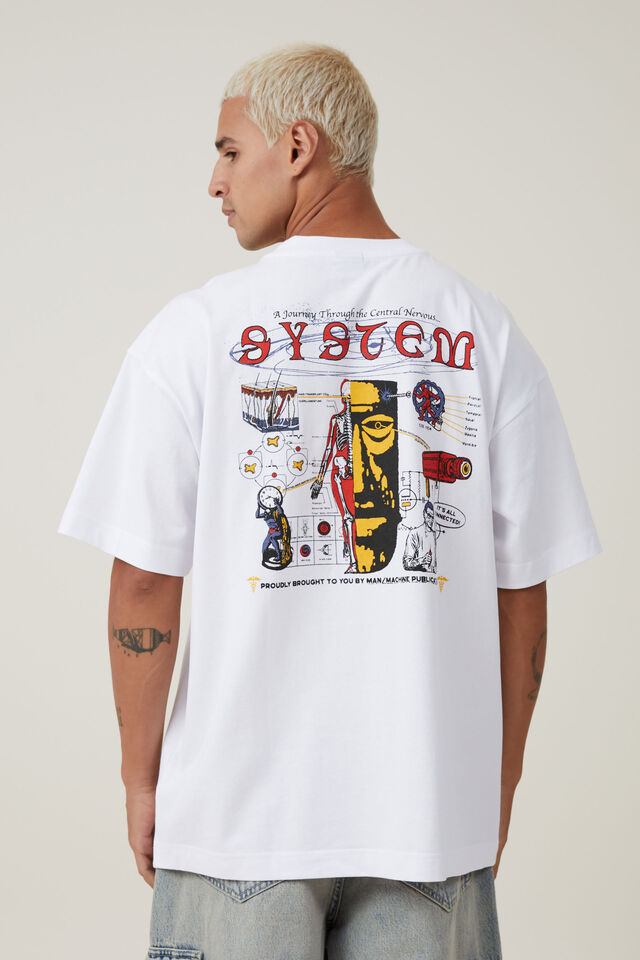 Box Fit Graphic T-Shirt, WHITE / MAN OR MACHINE