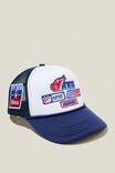 Trucker Hat, BLUE/WHITE/RACING BADGES - alternate image 1