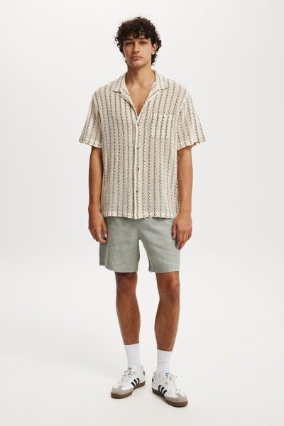 Linen Easy Short, WASHED MILITARY