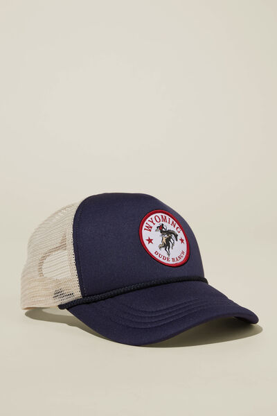 Trucker Hat, NAVY/BONE/WYOMING