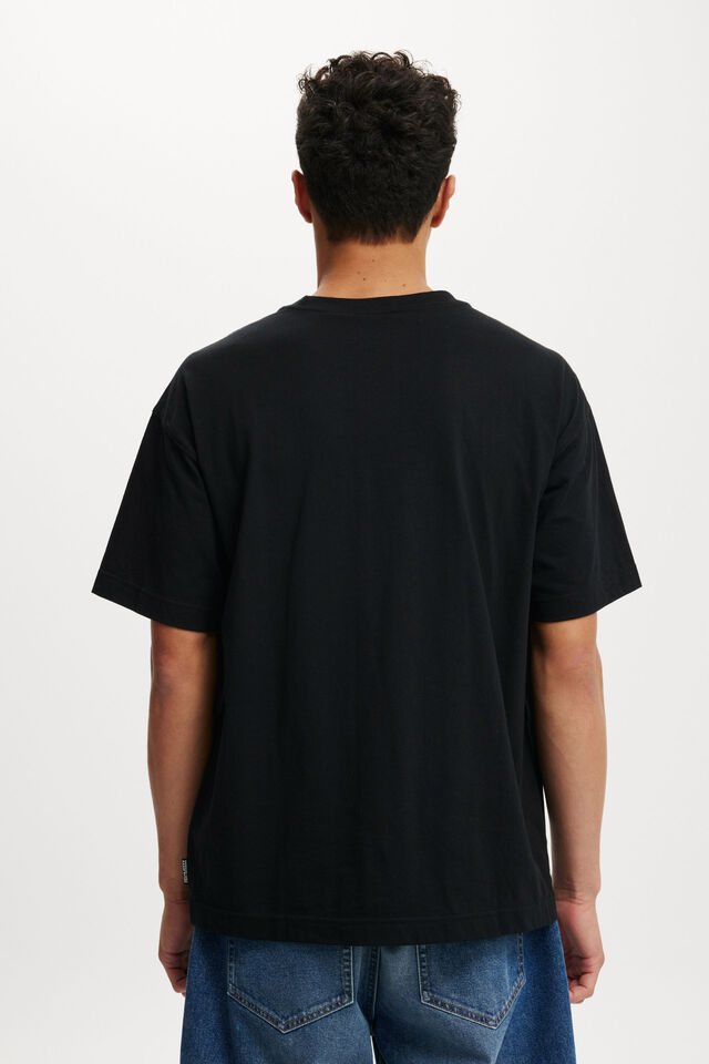Kerokerokeroppi Box Fit T-Shirt, LCN SAN BLACK/BAD BADTZ - MARU CREW