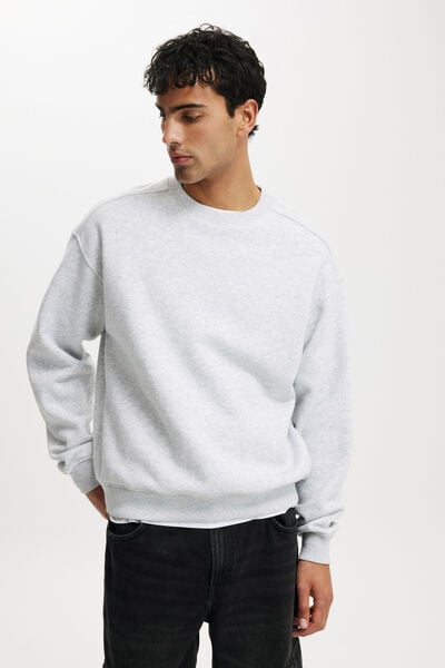 Box Fit Crew Sweater, GREY MARLE