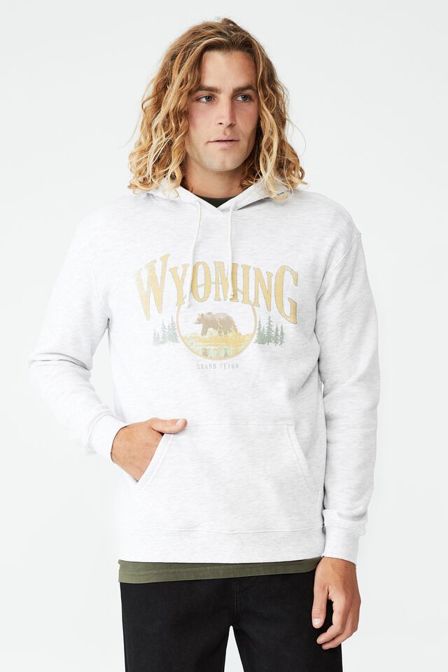 Graphic Fleece Pullover, ATHLETIC MARLE/WYOMING