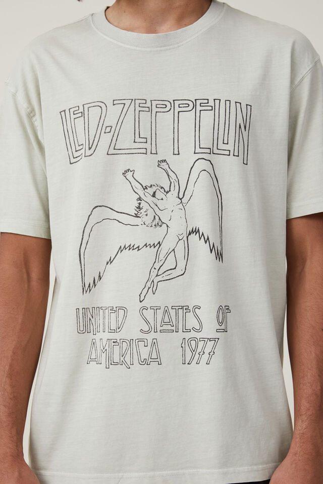 Led Zeppelin Loose Fit T-Shirt, LCN LED IVORY/LED ZEPPELIN-ICARUS LOGO