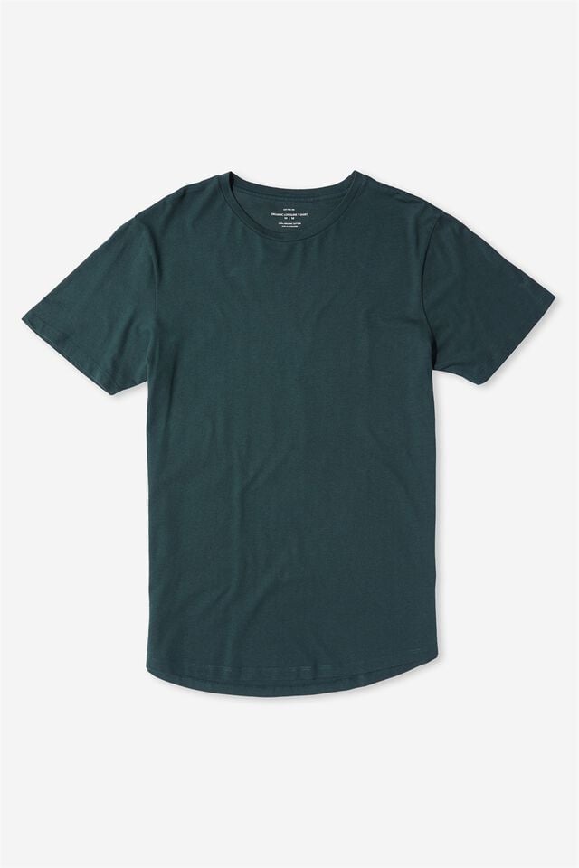 Organic Longline T-Shirt, PINENEEDLE GREEN